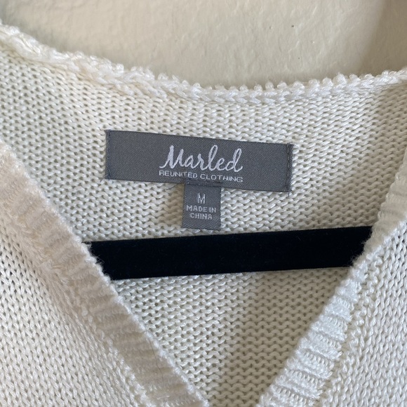 Marled hooded star sweater crocheted women’s medium EUC - Picture 3 of 5